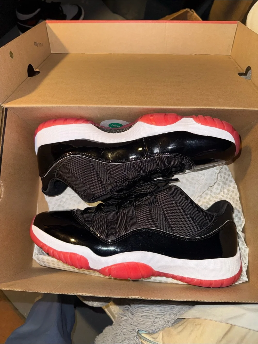 Jordan Men's Low-Top Sneakers in Black, White and Red